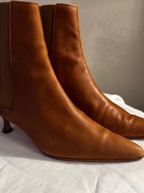 Manolo Blahnik's Brown Ankle Boots 38.5